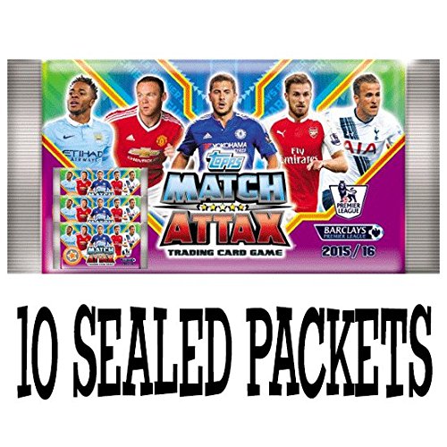 Match Attax Topps Barclays Premier League 2015 2016 Karten - 10 abgedichtet Booster-Pakete (UK-Version) von Match Attax