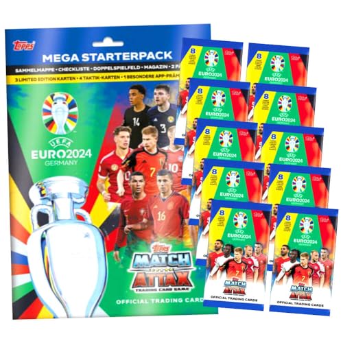 Topps UEFA Euro 2024 Trading Cards Germany Match Attax Karten - EM Sammelkarten - 1 Starter + 10 Booster von Match Attax