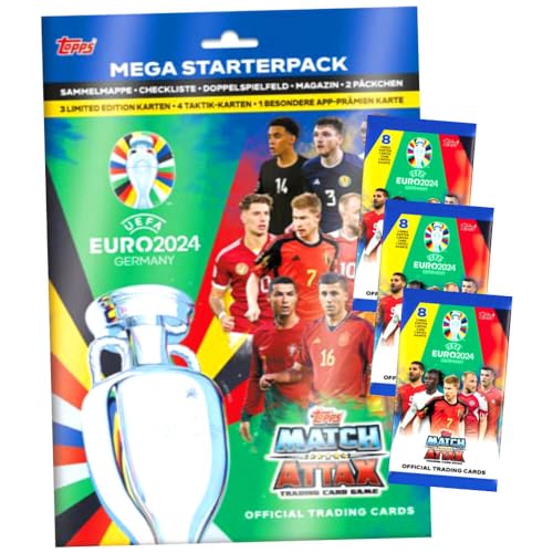 Topps UEFA Euro 2024 Trading Cards Germany Match Attax Karten - EM Sammelkarten - 1 Starter + 3 Booster von Match Attax