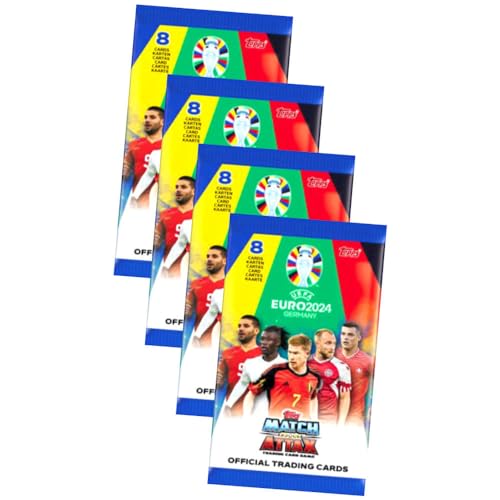 Topps UEFA Euro 2024 Trading Cards Germany Match Attax Karten - EM Sammelkarten - 4 Booster von Match Attax