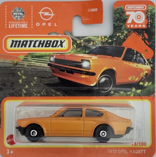 2023 Matchbox 1975 Opel Kadett Orange 73/100 (kurze Karte) HLC86 von Matchbox Metal