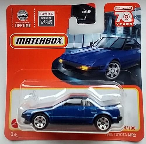 2023 Matchbox 1984 Toyota MR2 Metallic Blue 95/100 (kurze Karte) HLD37 von Matchbox Metal