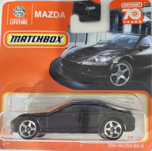 2023 Matchbox 2004 Mazda RX-8 Schwarz 49/100 (kurze Karte) HLC58 von Matchbox Metal
