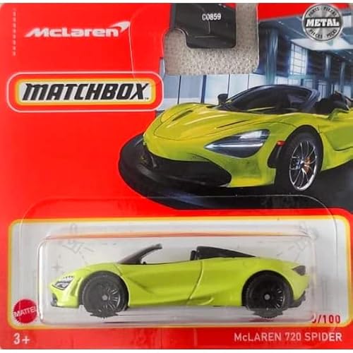 2023 Matchbox McLaren 720 Spider Lime Green (Kurze Karte) HFR66 von Matchbox Metal