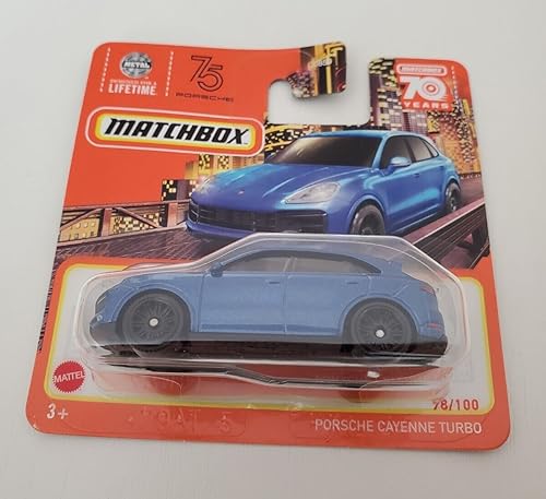 2023 Matchbox Porsche Cayenne Turbo Metallic Blau 78/100 (Kurze Karte) HLD01 von Matchbox Metal