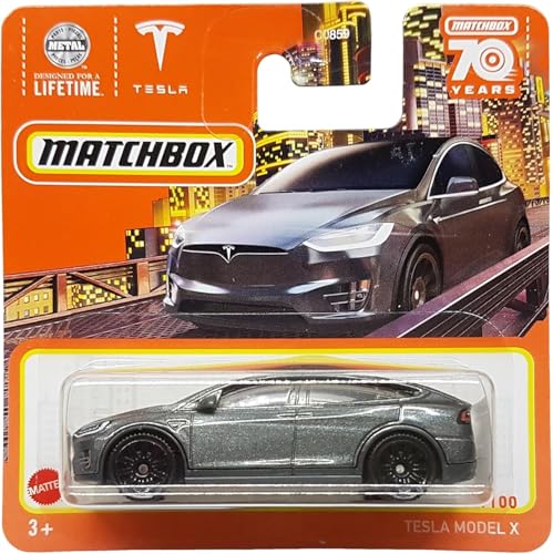 2023 Matchbox Tesla Model X Metallic Grey 90/100 (Short Card) HLC74 von Matchbox Metal