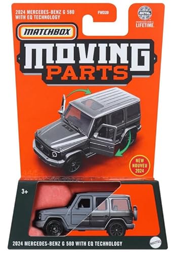 2024 Matchbox Moving Parts Mercedes-Benz G 580 mit EQ-Technologie (EQG) Metallic Silver 44/54 HVM77 von Matchbox Metal
