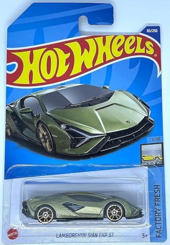 Hot Wheels Lamborghini Sián FKP 37 (Gold/Metalflake Verde) 1/10 Factory Fresh 2022-85/250 (Long Card) HCT08 von Matchbox Metal