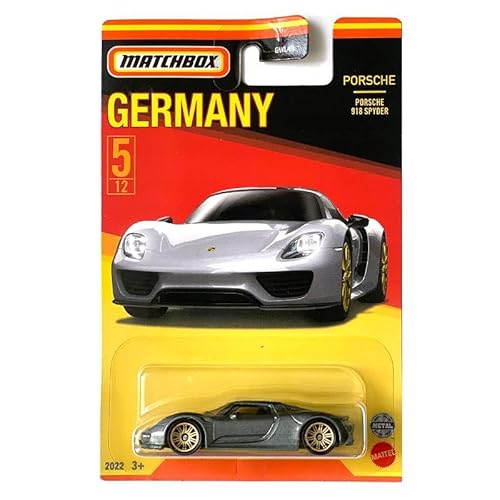 Matchbox 2022 Best of Germany Porsche 918 Spyder Silber 5/12 (Lange Karte) HFH48 von Matchbox Metal