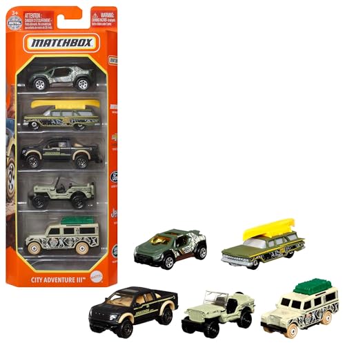 Matchbox - 5er-Geschenkset, realistische Fahrzeuge im Maßstab 1:64, detailgetreue Autos & Trucks, ideal für Sammler und Kinder ab 3 Jahren, C1817 Matchbox - 5er-Geschenkset, realistische Fahrzeuge im Maßstab 1:64, detailgetreue Autos & Trucks, ideal für Sammler und Kinder ab 3 Jahren, C1817 von Matchbox