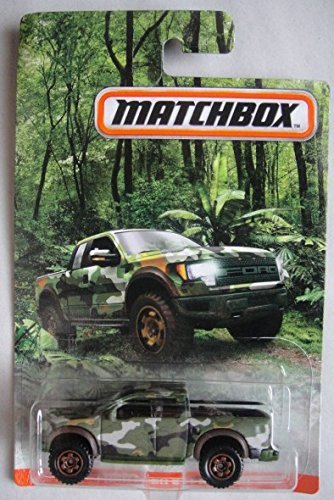 Matchbox Camo Ford F-150 SVT Raptor, Maßstab 1:64, LKW, Spielzeugfahrzeug, Lkw, Kinder, Militär, Metall, Maßstab 1:64, grün, unisex, Kind von Matchbox