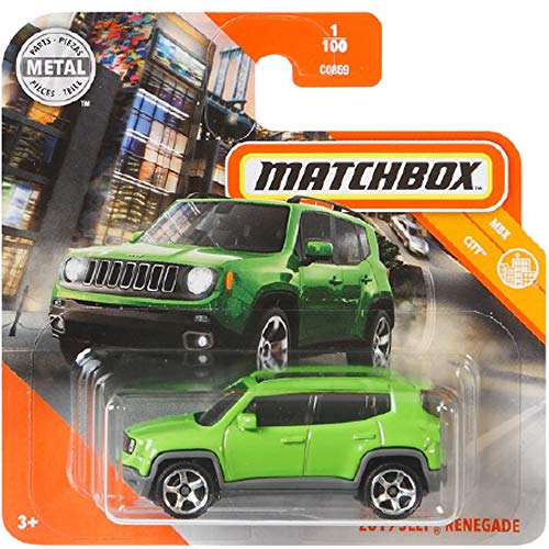 Matchbox 1:64 Jeep Renegade MBX City 1/100 2020 Short Auto Spielzeugfahrzeug für Kinder, Sportinteressierte, unisex, Grün Matchbox 1:64 Jeep Renegade MBX City 1/100 2020 Short Auto Spielzeugfahrzeug für Kinder, Sportinteressierte, unisex, Grün von Matchbox