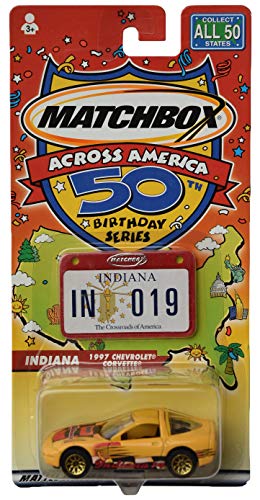 Matchbox 1997 Corvette Indiana [Yellow], Across America 50th Birthday Series von Matchbox