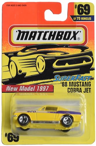 Matchbox '68 Mustang Cobra Jet, Gelb #69 von Matchbox