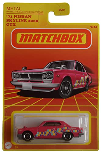 Matchbox 71 Nissans Skyline 2000 GTX, Pink 9/24 von Matchbox
