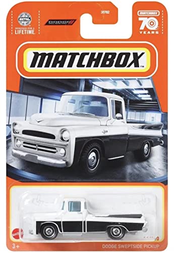 Matchbox Dodge Sweptside Pickup 14/100 (Schwarz/Weiß) - LKW - Maßstab 1:64 - Tragbar - Klassische Autos - Für Kinder ab 3 Jahren - Unisex von Matchbox
