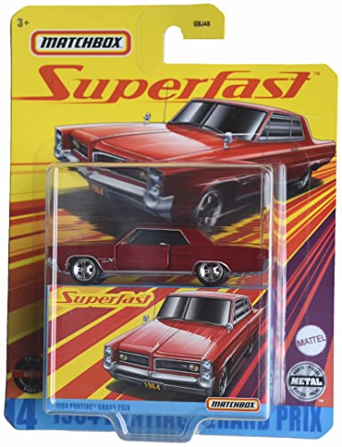 Matchbox Großer Preis von Pontiac 1964, Superfast Auto, Kind, Metall, Rot, Klassisches Auto-Rennen, Maßstab 1:64, Unisex-Kinder Matchbox Großer Preis von Pontiac 1964, Superfast Auto, Kind, Metall, Rot, Klassisches Auto-Rennen, Maßstab 1:64, Unisex-Kinder von Matchbox