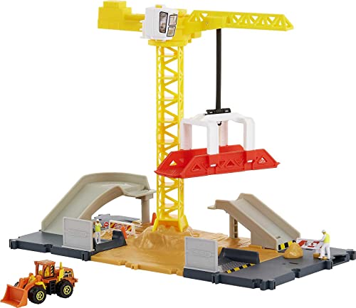 Matchbox HDL33 - Baustellen Spielset, beweglicher Kran, durch Fahrzeuge aktivierte Funktionen, enthält 1 Matchbox Spielzeug-Bulldozer, Spielzeug für Kinder ab 3 Jahren von Matchbox