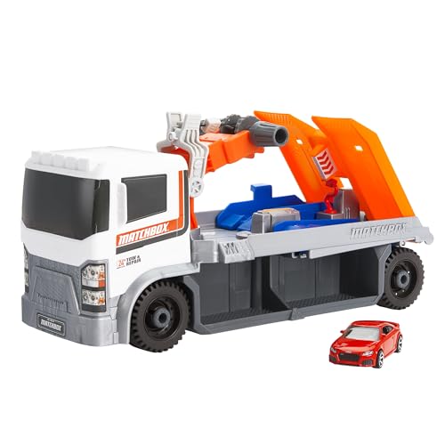 Matchbox-Spielzeugauto und Spielset, Action Drivers Abschlepp- und Reparaturfahrzeug mit Spielzeugauto im Maßstab 1:64, Audi TT RS Coupé, funktionierender Kran und Diagnosegerät, HRY43 Matchbox-Spielzeugauto und Spielset, Action Drivers Abschlepp- und Reparaturfahrzeug mit Spielzeugauto im Maßstab 1:64, Audi TT RS Coupé, funktionierender Kran und Diagnosegerät, HRY43 von Matchbox