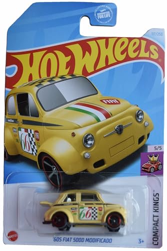 Matchbox Hot Wheels '60s Fiat 500D Modificado Compact Kings 5/5 [Gelb] 117/250, 30782 von Matchbox