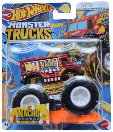 Matchbox Hot Wheels Monster Trucks Nacho Mammas, Snack Pack 6/6 Connect and Crash Car von Matchbox