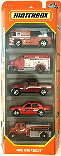 Matchbox MBX Fire Rescue Fahrzeuge im Maßstab 1:64, 5 Stück von Matchbox