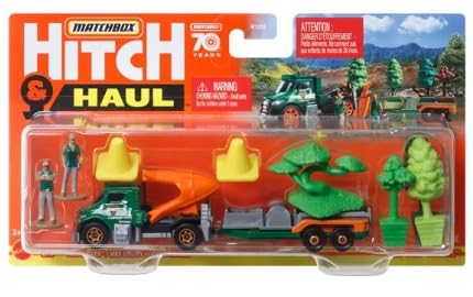 Matchbox Mattel Hitch Haul Spielzeugauto-Transporter, 2er Set, grün/orange Matchbox Mattel Hitch Haul Spielzeugauto-Transporter, 2er Set, grün/orange von Matchbox