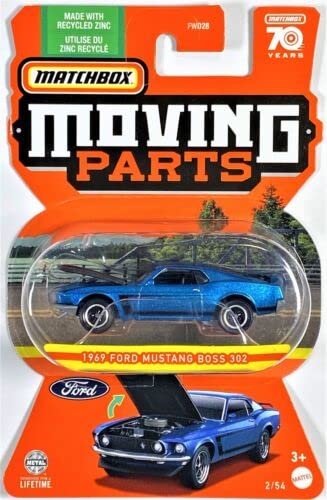Matchbox Moving Parts 1969 Ford Mustang Boss 302 (Blau) von Matchbox