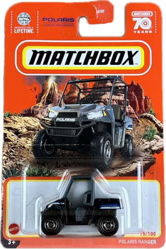 Matchbox Polaris Ranger [Schwarz] 11 cm ATV Modellauto für Kinder ab 3 Jahren von Matchbox