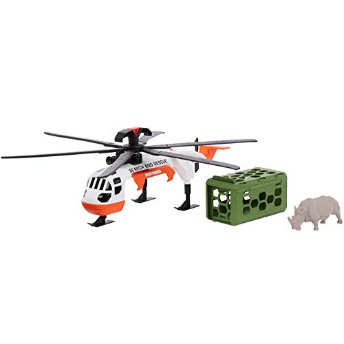 Matchbox Rettungsabenteuer-Set mit Fahrzeug und Tierfigur, wählen Sie Wal-Rettungsboot oder Nashorn-Rettungshubschrauber, beide mit Tierfiguren, Action- und Erkundungsspiel für Kinder ab 3 Jahren von Matchbox