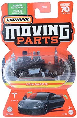 Matchbox Tesla Roadster, Elektroauto, Auto, Spielzeugfahrzeug, 3 Count, Schwarz, für Kinder (1-12 Jahre), unisex von Matchbox