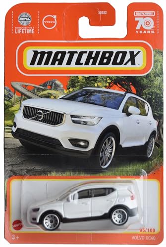 Matchbox Weiß Auto, Volvo XC40, Tragbar, Realistische Fahrzeuge, 1:64, 3+ Jahre, Unisex, 1 stück von Matchbox