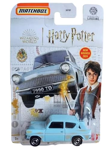 Matchbox Wizarding World 1962 Ford Anglia 1:64 Druckguss-Auto, Blau, 17,8 cm L x 12,7 cm B x 5,1 cm H, Limited Edition 42/100, Sammlerstück, würdig von Matchbox