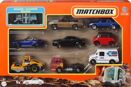 MATCHBOX Geschenkset - 9 Die-Cast-Fahrzeuge für stundenlangen Spielspaß, inklusive exklusivem Design, ultimative Flotte mit allen Sets separat erhältlich, X7111 von Matchbox
