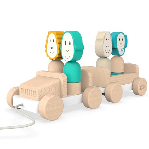 Matchstick Monkey Holzspielzeug Nachzieh-Jeep Safari mit abnehmbaren Teilen und Baumwollschnur - Löwe, AFFE, Giraffe, Elefant - fördert Feinmotorik für stundenlangen Spielspaß - ab 18 Monaten Matchstick Monkey Holzspielzeug Nachzieh-Jeep Safari mit abnehmbaren Teilen und Baumwollschnur - Löwe, AFFE, Giraffe, Elefant - fördert Feinmotorik für stundenlangen Spielspaß - ab 18 Monaten von Matchstick Monkey