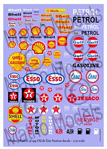 Matho Models 35099 Öl- und Tankstellen-Aufkleber, Maßstab 1:35, Kunststoff-Modellzubehör von Matho Models