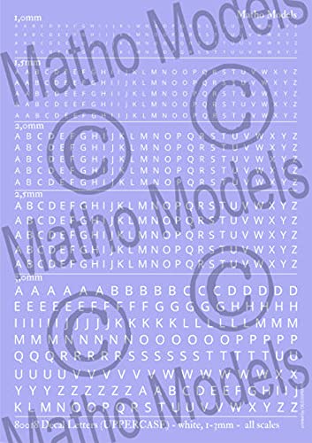 Matho Models Aufkleber Buchstaben (Großbuchstaben) – weiß, 1–3 mm – Kunststoff-Modellzubehör # 80018 von Matho Models