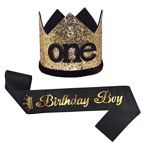 Maticr Unisex - Kinder glitter baby-erster geburtstag crown nummer 1 stirnband kleiner prinz prinzessin kuchen smash foto-stütze klein großes gold & black 1 Maticr Unisex - Kinder glitter baby-erster geburtstag crown nummer 1 stirnband kleiner prinz prinzessin kuchen smash foto-stütze klein großes gold & black 1 von Maticr