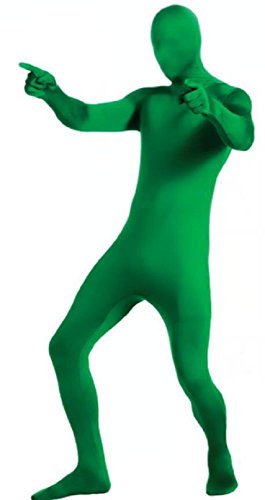 Herren Damen Ganzkörper Erwachsene Größe Zweite Haut Schatten wie Kopf bis Fuß Kostüm Unisex Spandex Bodysuit (Grün, Mittel) von Matissa