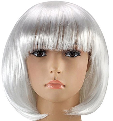 KURZES BOB-PERÜCKE FÜR FRAUEN-FANTASTISCHES KLEID COSPLAY-PERÜCKE POP-PARTY-KOSTÜM (Silber) von Matissa
