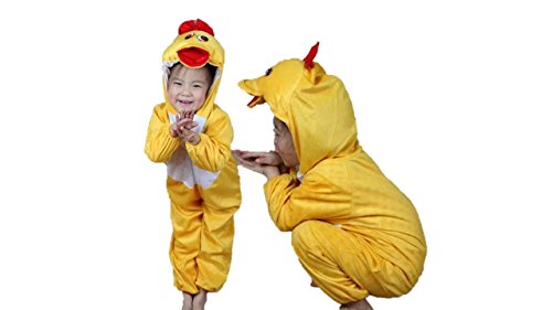 Matissa Kinder Tierkostüme Jungen Mädchen Unisex Kostüm Outfit Cosplay Kinder Strampelanzug (Ente, L (Für Kinder 105 - 120 cm groß)) von Matissa