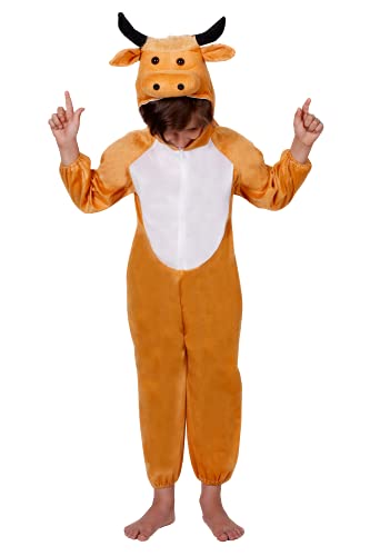 Matissa Kinder Tierkostüme Jungen Mädchen Unisex Kostüm Outfit Cosplay Kinder Strampelanzug (Stier, XL für Kinder 120-140 cm hoch) von Matissa