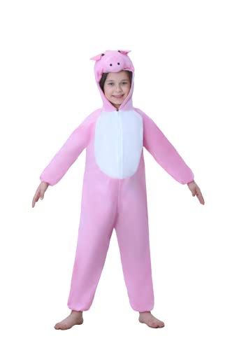 Matissa Tierkostüme für Kinder, Jungen, Mädchen, Pyjama, Kostüm, Cosplay, Kinder, Schwein, Größe L (für Kinder von 105–120 cm groß)) von Matissa
