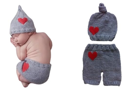 Neugeborene Fotografie Prop Baby Kostüm niedlich Crochet Strickmütze Cap Mädchen Jungen Windel Schuhe von Matissa