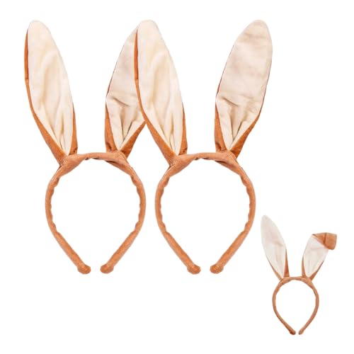 Matreeglam 2 Stück Hasenohren Haarreif Set Erwachsene Kinder, Plüsch Stirnbänder Hase Ohren Haarbänder für Damen Mädchen Ostern Karneval Cosplay (Stil 2) von Matreeglam