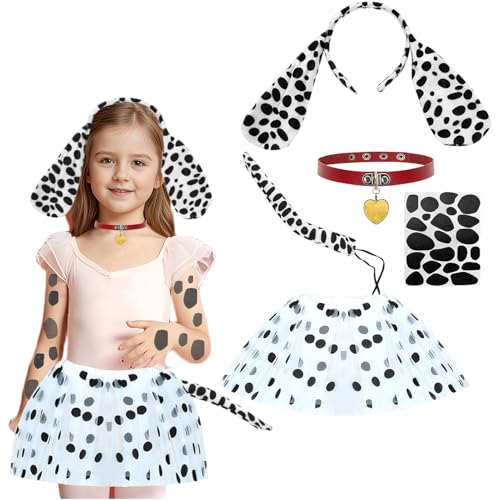 Matreeglam 5 Stück Gepunktetes Hundekostüm Set, Mädchen Hundekostüm mit Tutu Rock Stirnband, Niedliche Tiere Kostüm Verkleidung für Karneval Weltbuchtag Cosplay Matreeglam 5 Stück Gepunktetes Hundekostüm Set, Mädchen Hundekostüm mit Tutu Rock Stirnband, Niedliche Tiere Kostüm Verkleidung für Karneval Weltbuchtag Cosplay von Matreeglam