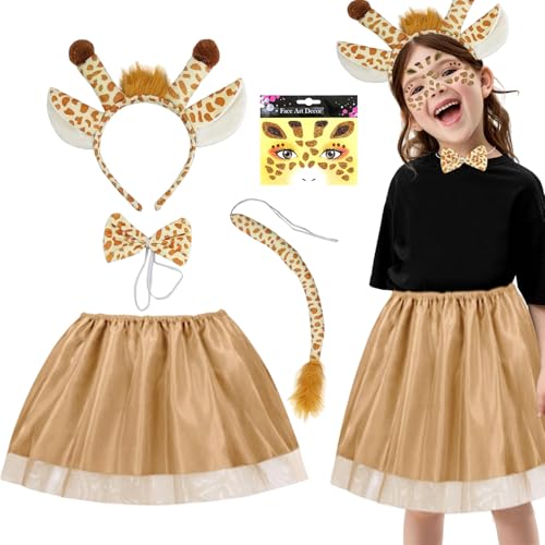 Matreeglam 5-teiliges Tier-Kostüm-Set für Kinder und Mädchen, niedliches Tier-Tutu-Rock mit Stirnband, Tigerschwein, Katze, Kaninchen, Löwe, Hirsch, Leopard, Verkleidung Outfits für Karneval, Welttag Matreeglam 5-teiliges Tier-Kostüm-Set für Kinder und Mädchen, niedliches Tier-Tutu-Rock mit Stirnband, Tigerschwein, Katze, Kaninchen, Löwe, Hirsch, Leopard, Verkleidung Outfits für Karneval, Welttag von Matreeglam