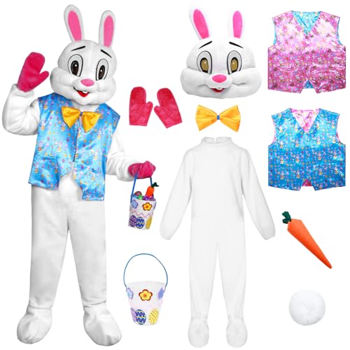 Matreeglam Osterhasen Kostüm Erwachsene, Hasen Kostüm mit Wendeweste Hasenschwanz, Kaninchen Onesie Hasenkostüm für Ostern Faschingskostüm Matreeglam Osterhasen Kostüm Erwachsene, Hasen Kostüm mit Wendeweste Hasenschwanz, Kaninchen Onesie Hasenkostüm für Ostern Faschingskostüm von Matreeglam