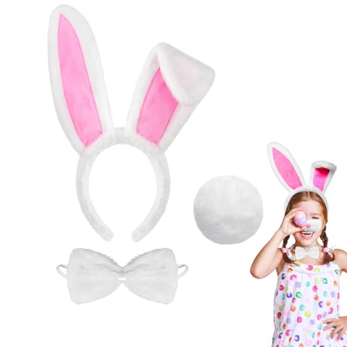 Matreeglam Osterhasenohren-Haarband-Set für Erwachsene und Kinder, faltbares Hasenohren-Haarband, Plüsch-Hasen-Haarschmuck für Frauen und Mädchen, Ostern, Karneval, Cosplay (Stil 1) von Matreeglam