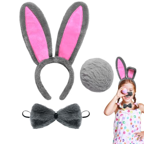 Matreeglam Osterhasenohren-Haarband-Set für Erwachsene und Kinder, faltbares Hasenohren-Haarband, Plüsch-Hasen-Haarschmuck für Frauen und Mädchen, Ostern, Karneval, Cosplay (Stil 2) von Matreeglam